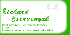 richard cservenyak business card